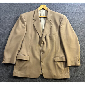 Ron Chereskin Mens Tan Cashmere Blend 3 Button‎ Blazer Size 46R